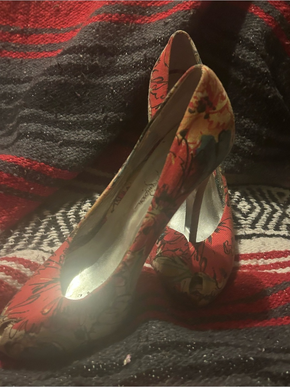 Jessica Simpson Red Floral High Heel Pumps